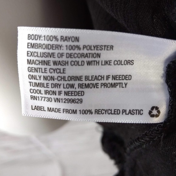 Knox Rose Boho Top Black w/ Embroidery Beautiful - Picture 4 of 5